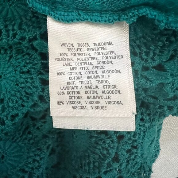 ANTHRO Maeve Emerald Green Peasant Top Crochet Lace Back Boho Blouse M - Picture 9 of 11